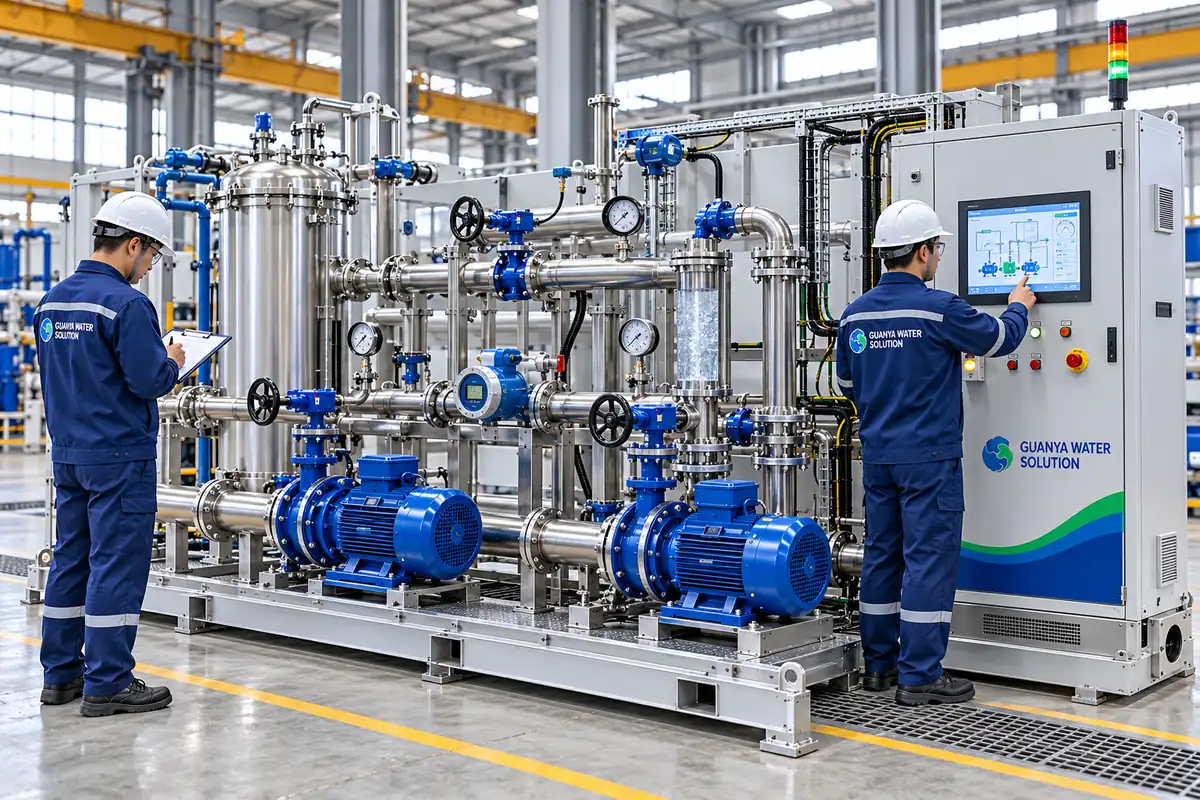 Ilustración del control PLC, bombas y pruebas FAT de una planta modular de tratamiento de flowback